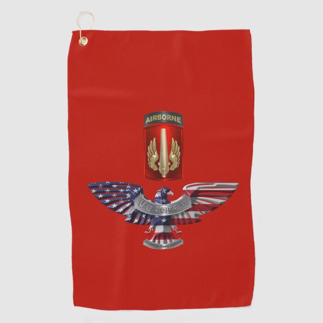 18th Field Artillery Brigade Airborne Eagle Golf Towel (Front)
