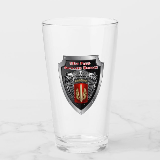 18th Field Artillery Brigade (Airborne) Shield Glass (Front)