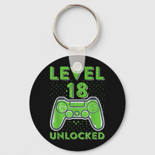 18th Game Lover Birthday 18 Years Old Gamer Quote Keychain