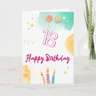 18th Happy Birthday Card