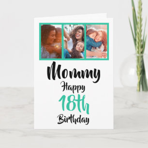 18th happy birthday Mommy photo collage Card