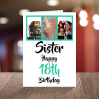 18th happy birthday sister photo collage Card