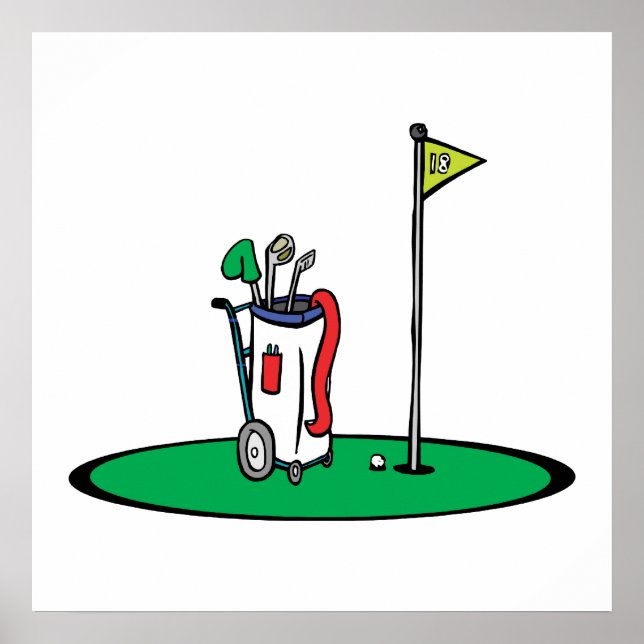 18th hole golf graphic poster (Front)