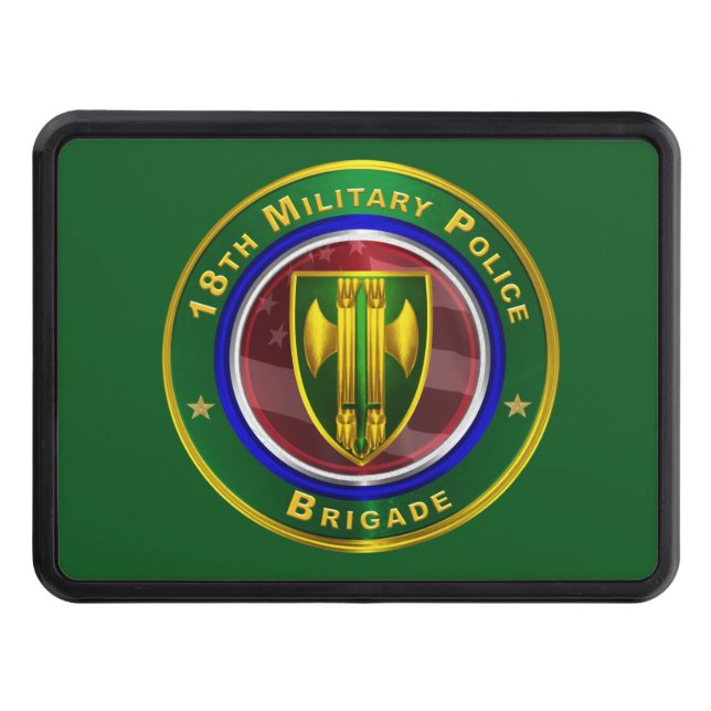 18th Military Police Brigade Trailer Hitch Cover (Front)