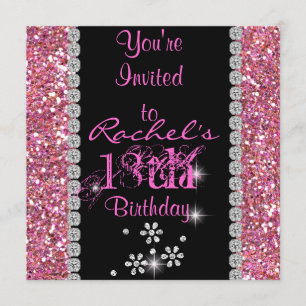 18th PINK CHIC Birthday Party Invitation