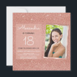 18th Sparkle Rose Gold Blush Pink Photo Invitation<br><div class="desc">18th Girl's Birthday Party Elegant Faux Sparkle and Glitter Rose Gold or Blush Pink Monogrammed Birthday Invitations are perfect for a Rose Gold or Blush Pink Birthday Party. These Photo or Picture Invitations are perfect for a woman turning Eighteen Birthday Party. You can update the invitation card to include your...</div>