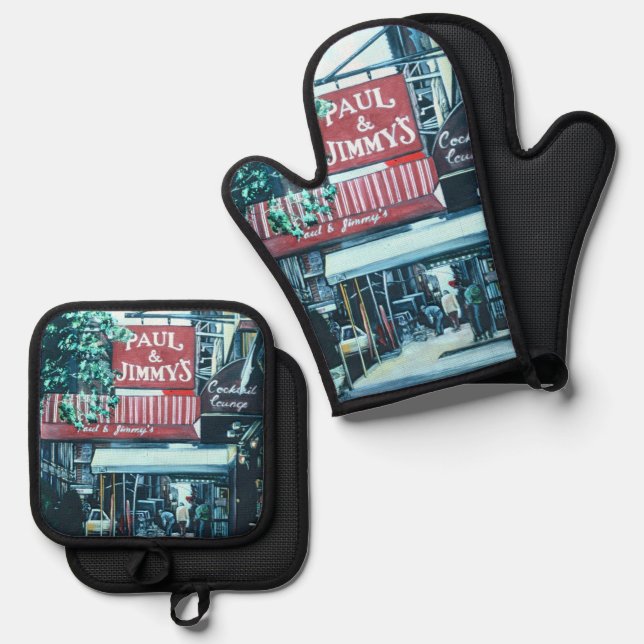 18th Street Sparkle Oven Mitt & Pot Holder Set (Front/Back)