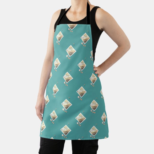 18th Wedding Anniversary Acquamarine Apron (Insitu)