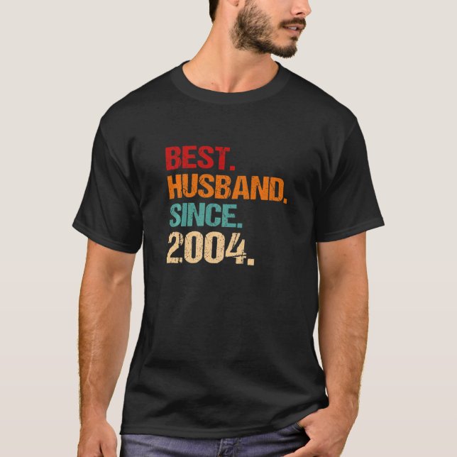 18th Wedding Anniversary Best Husband Since 2004 F T-Shirt (Front)