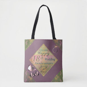 18th Wedding Anniversary Porcelain Tote