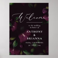 18x24 inch Moody Purple Boom wedding welcome 