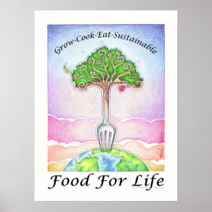 18X24" POSTER - GROW, COOK, EAT SUSTAINABLE