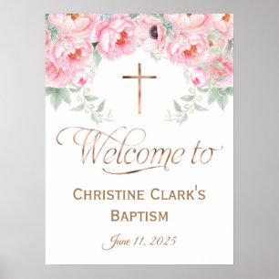 18x24, Rose, Floral, Fille, Affiche de bienvenue B