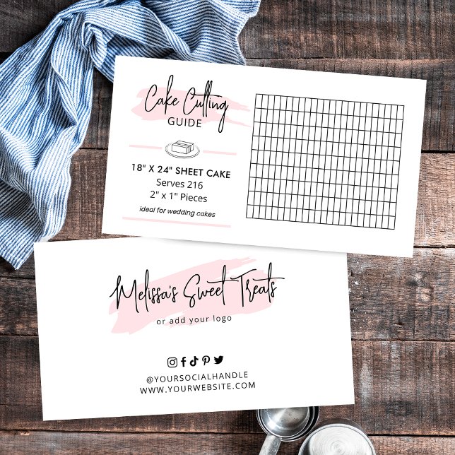 18x24 Sheet Cake Cutting Guide 2x1 Wedding Portion Enclosure Card (18 x 24 inch rectangle wedding cake cutting guide)