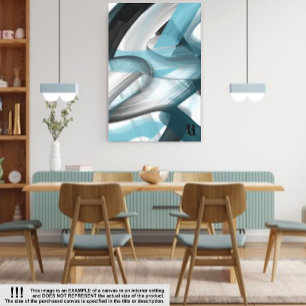 18x24" Trend Stormy Ocean Abstract Art Canvas Blue Print