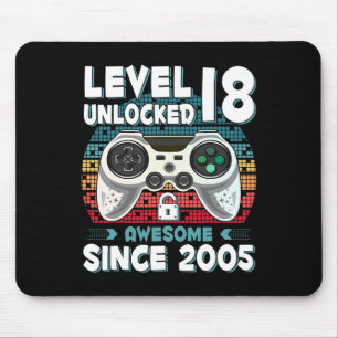 18yr Bday Son Boy Funny Gamer 18th 18 Year Old Bir Mouse Pad