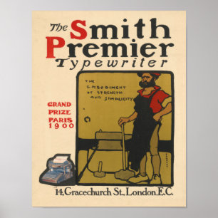 1900 Forrest Smith Premier Typewriter Poster