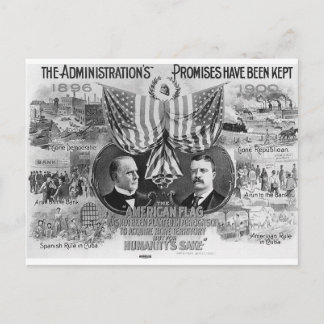 1900 Mckinley -Teddy Roosevelt Postcard