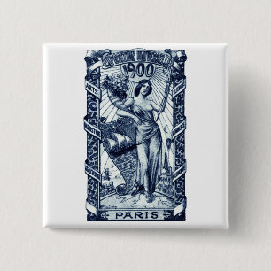 1900 Paris International Expo Poster 2 Inch Square Button