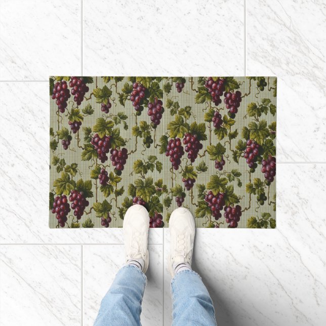 1900 Vintage Grapes Fruit Botanical Design Doormat (Indoor)