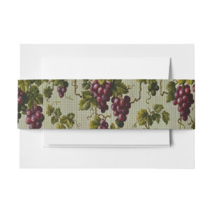 1900 Vintage Grapes Fruit Botanical Design Invitation Belly Band