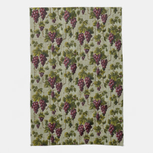 1900 Vintage Grapes Fruit Botanical Design Kitchen Towel