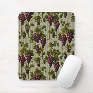 1900 Vintage Grapes Fruit Botanical Design Mouse Pad
