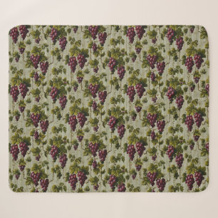 1900 Vintage Grapes Fruit Botanical Design Sherpa Blanket