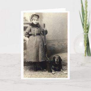 1900 Young Girl and her Hound Card