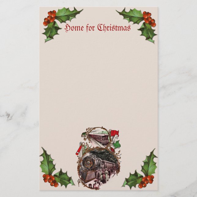 1900s Accueil pour Noël Train papeterie (Devant)