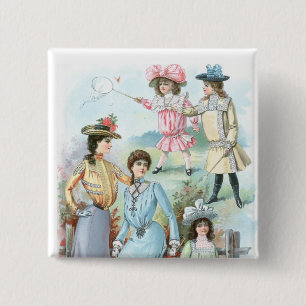 1900s Fashion 2 Inch Square Button