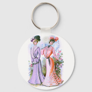 1900s Fashion Dresses Keychain