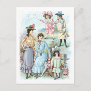 1900s Fashion Hats Postcard