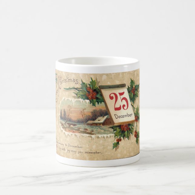 1900S postcard 'CHRISTMAS' Coffee Mug (Center)