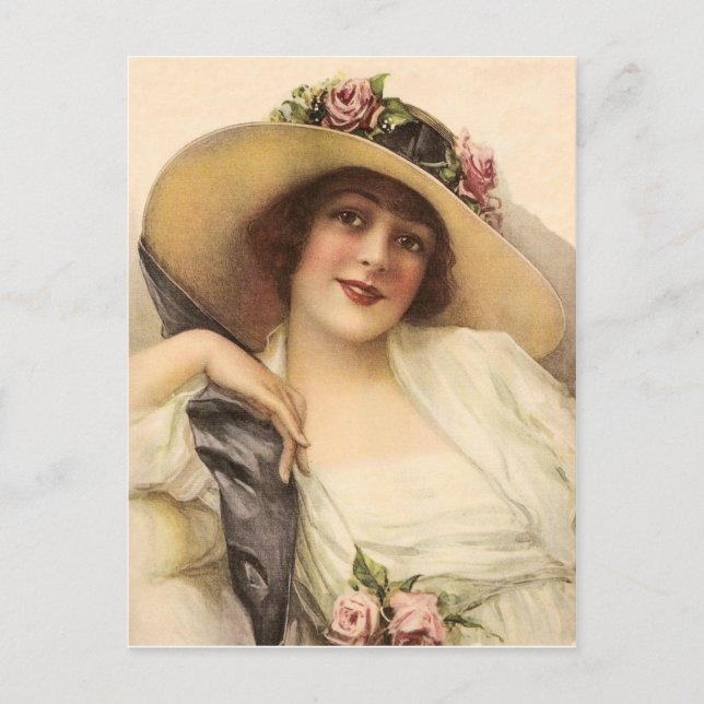 1900's Vintage Victorian Woman Postcard (Front)