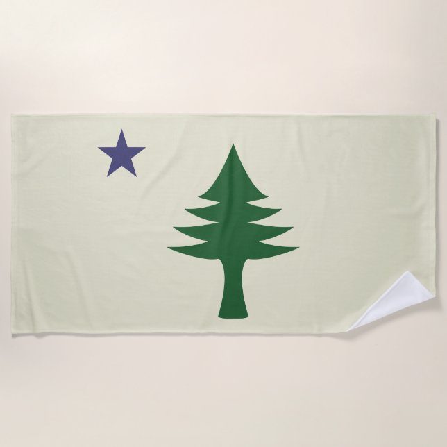 1901 Maine Flag Beach Towel (Front)