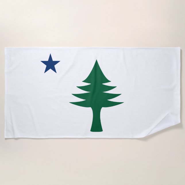 1901 Maine Flag Beach Towel (Front)