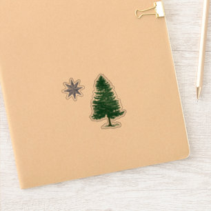 1901 Maine Flag Clear Sticker Set - Vintage Style