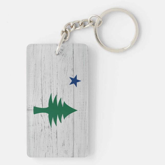 1901 Maine Flag Keychain (Back)