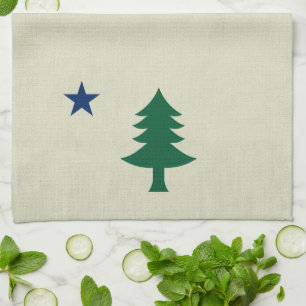1901 Maine Flag Kitchen Hand Towel