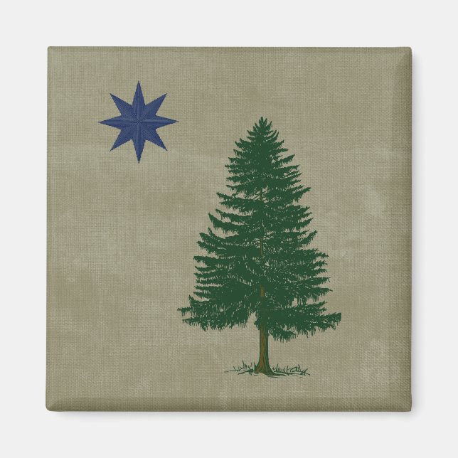 1901 Maine Flag - Vintage Style Magnet (Front)