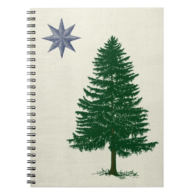 1901 Maine Flag - Vintage Style Notebook (Front)