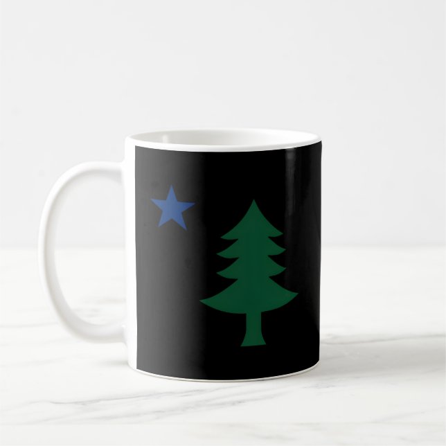 1901 Old First Flag Of Maine E Tree And Star Coffee Mug (Left)
