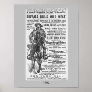 1902 Buffalo Bill's Wild West Show Ad Poster Image