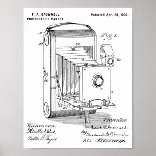 1902 Folding Camera Patent Art Drawing Print