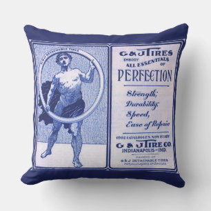 1902 G & J Tires ad Throw Pillow