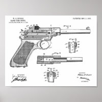 1903 Rapid Fire Gun Patent Art Drawing Print