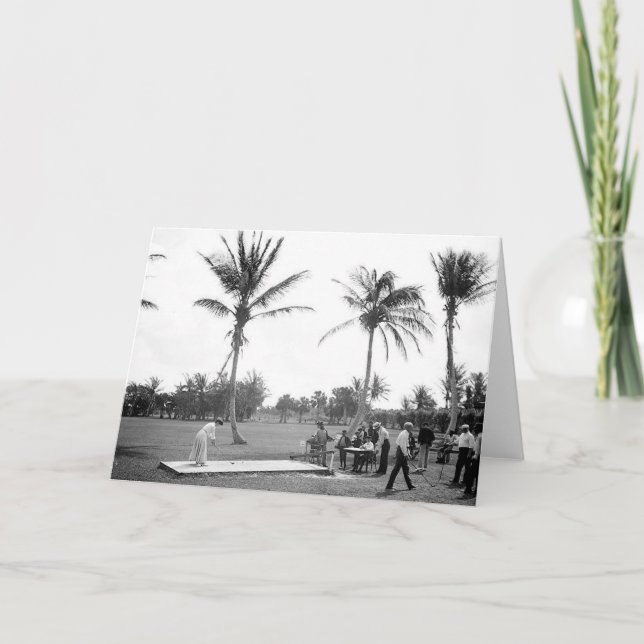 1904 Golfing Palm Beach Fl. Greeting Card (Front)