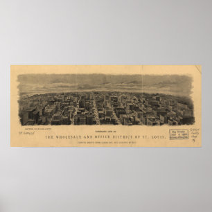 1904 St. Louis MO Birds Eye View Panoramic Map Poster