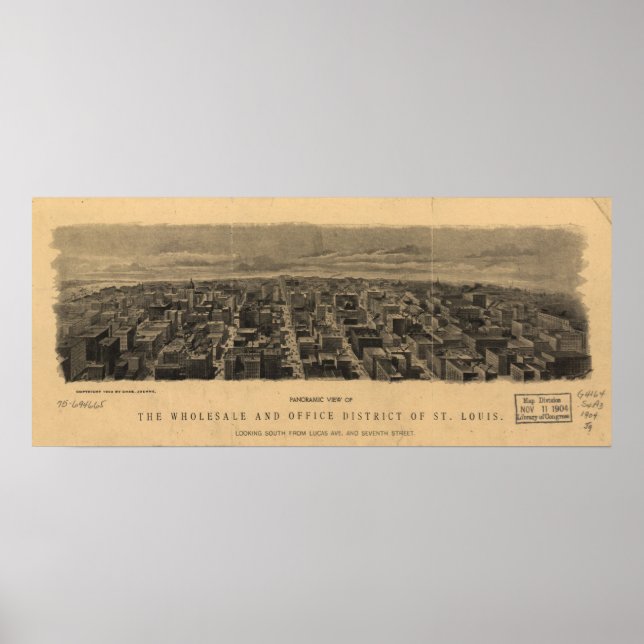1904 St. Louis MO Birds Eye View Panoramic Map Poster (Front)